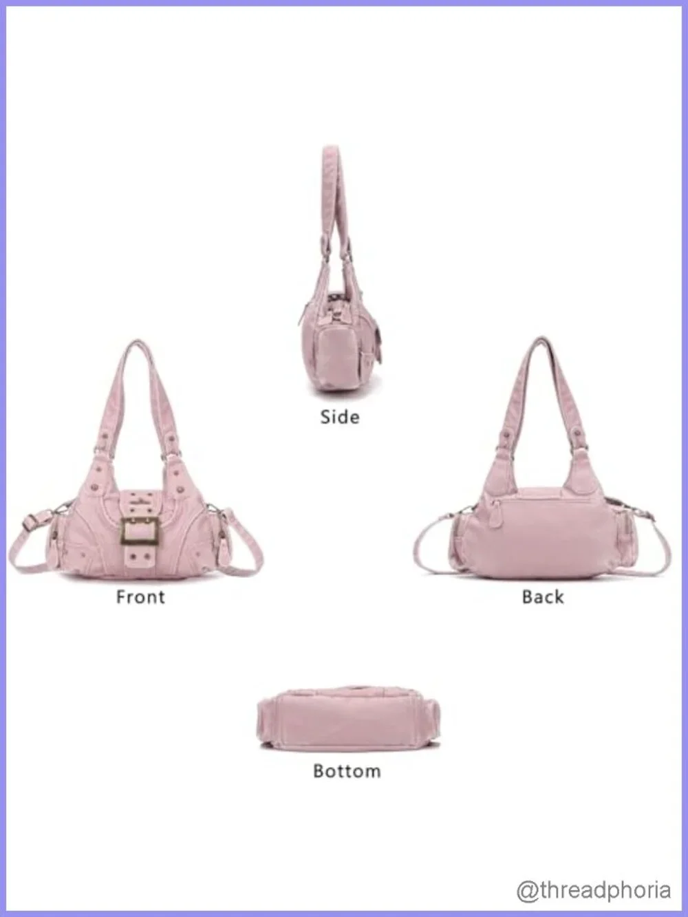 Vegan Leather Hobo Purse Shoulder Handbag Multi-Pocket Crossbody Bag Tote